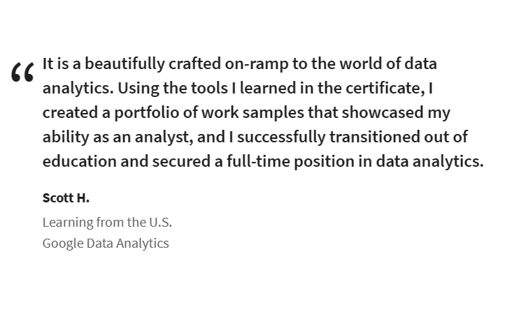 Review by Google Data Analytics Course Graduate